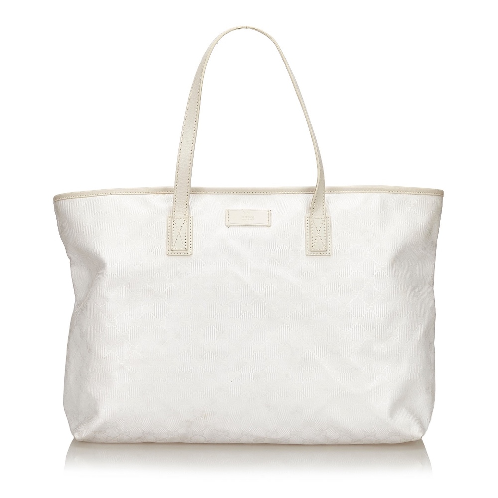GUCCI GG IMPRIME WHITE SUPREME TOTE BAG